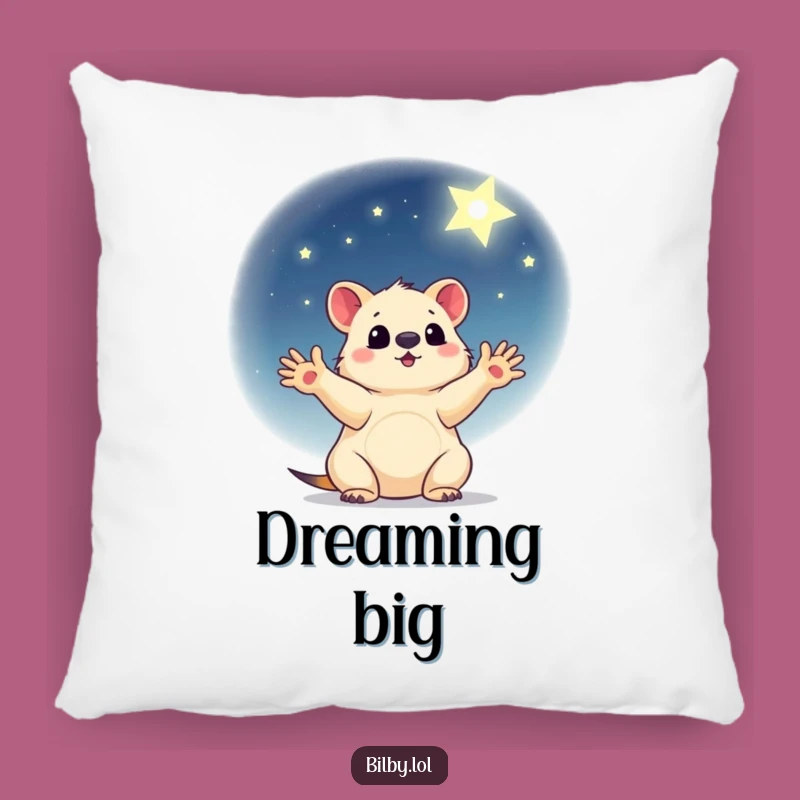 Funny Wishing Marsupial Pillow: Cozy Star Dreamer for Peaceful, Funny Nights!