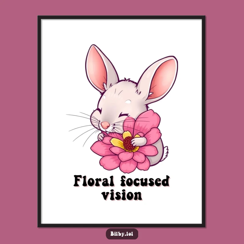 Funny Bilby Flower Digital Art - Instant Download for Vibrant Decor Gift
