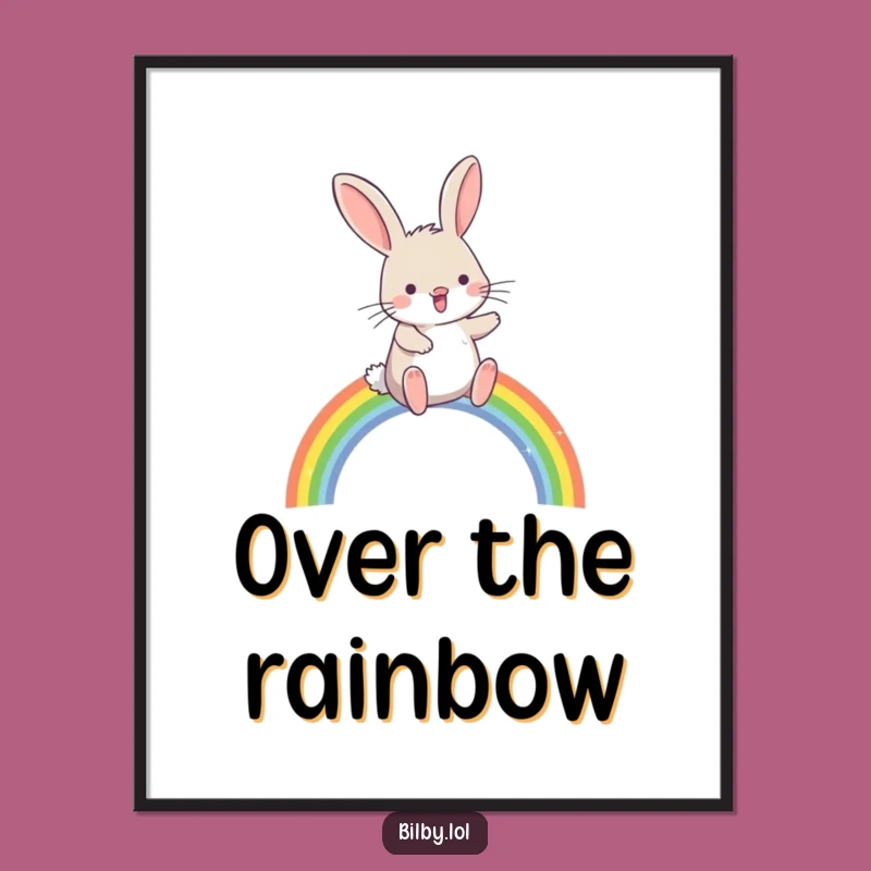 Funny Rainbow Bilby Digital Art - Instant Download for Magical Decor Gift
