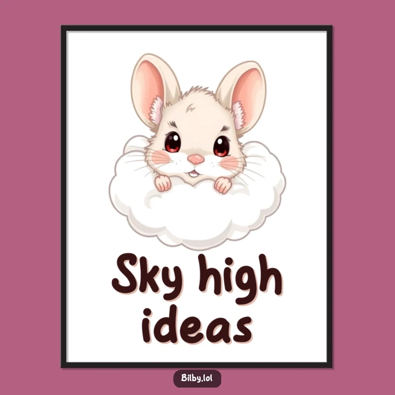 Funny Bilby Cloud Digital Art - Instant Download for Curious Decor Gift