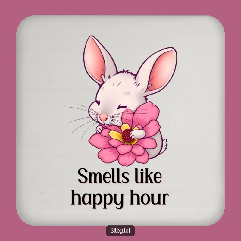 Funny Bilby Flower Drink Coaster - Protect Surfaces with Floral Flair Gift