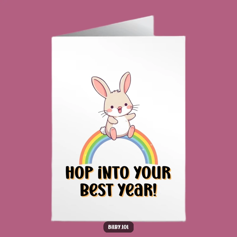 Free Printable Bilby Rainbow Birthday Card - Funny Hopping Downloadable Gift