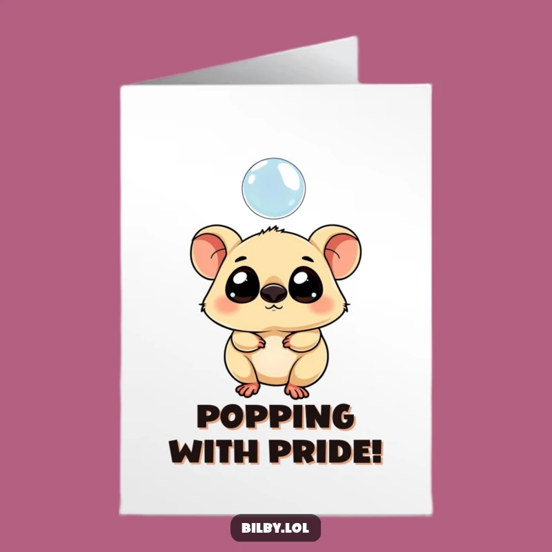 Free Printable Congrats Card: Bubbly Marsupial Wonder, Funny Downloadable Gift