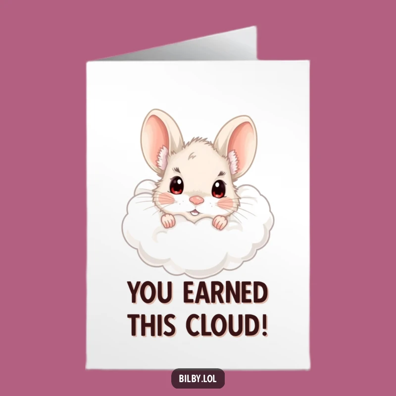 Free Printable Bilby Congrats Card - Funny Fluffy Cloud Downloadable Surprise