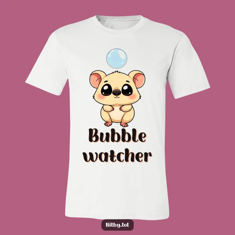Funny Curious Marsupial T-Shirt: Bubble Gazing Pal, Playful Funny Gift!