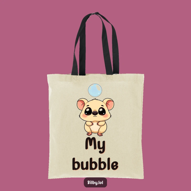 Funny Curious Marsupial Tote Bag: Bubble Gazing Pouch, Adorable Funny Gift!